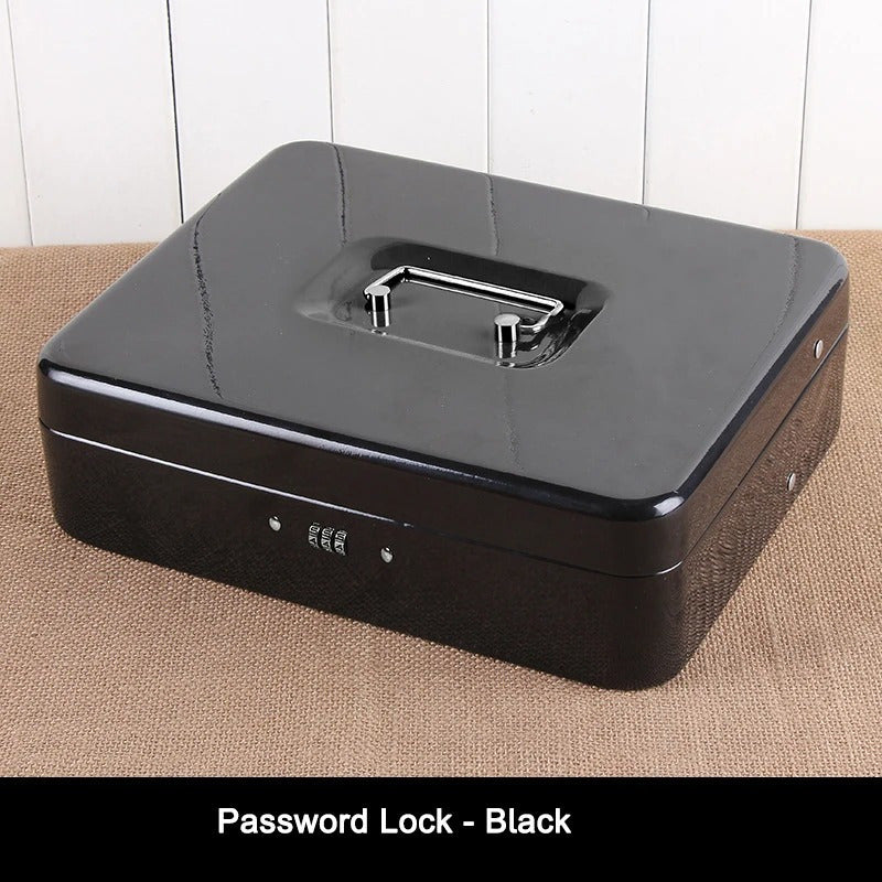 Caja Organizadora Dinero Con Llave De Seguridad Color Negro
