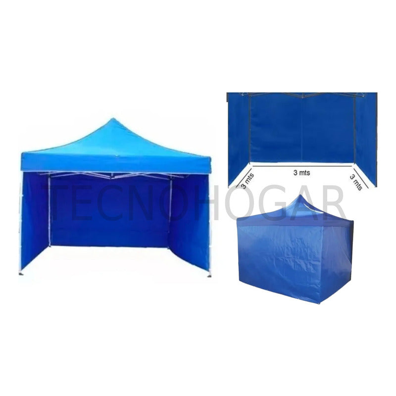 Funda Pared Lateral Para Toldo 3x3 Azul 3 Paredes