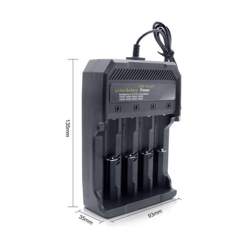 Cargador Para 4 Baterías Li-ion 18650 Inteligente, 1.2a Max