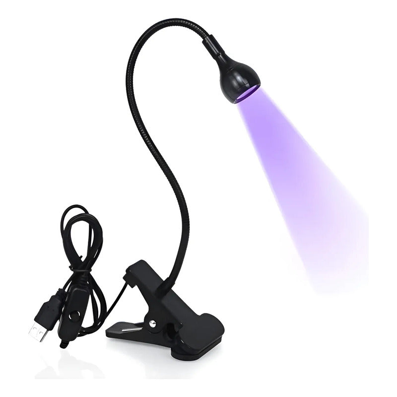 Lámpara De Uñas Uv/led Para Tips Soft Gel 3w Clip Mesa Negro