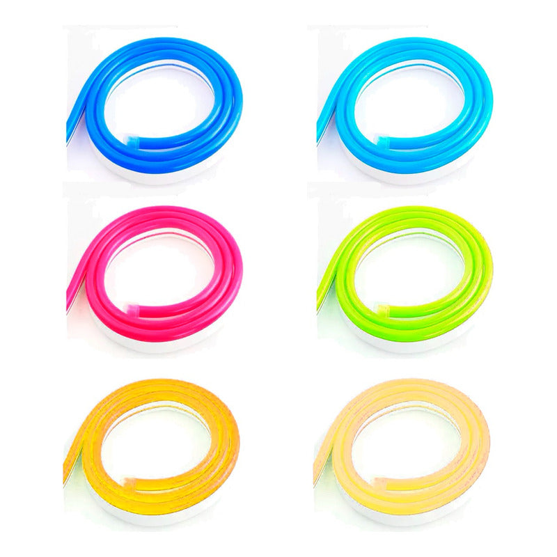 Cinta Led Neon Luz 5 Metros Flexibletransformador 12v