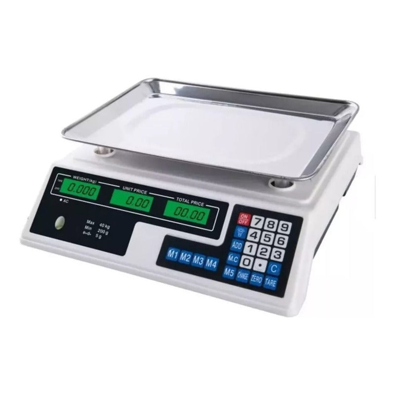 Balanza Pesa Digital Negocio 40kilos Recargable O 220v Gris Oscuro