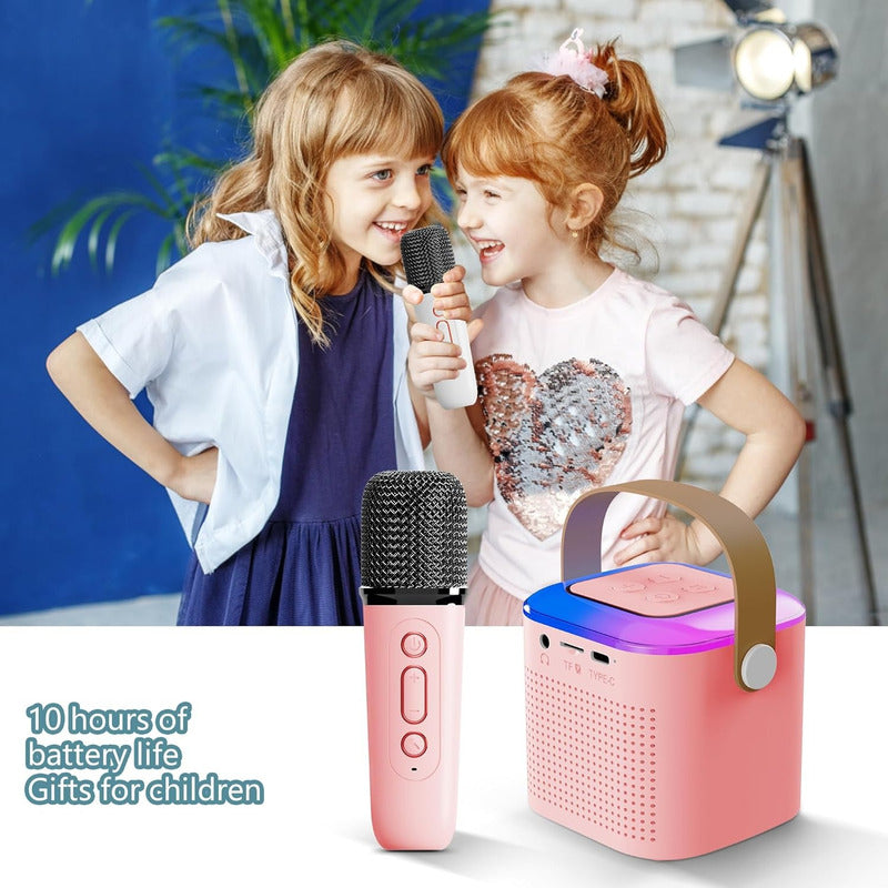 Parlante Con Micrófono Karaoke Bluetooth Portátil Radio Negro