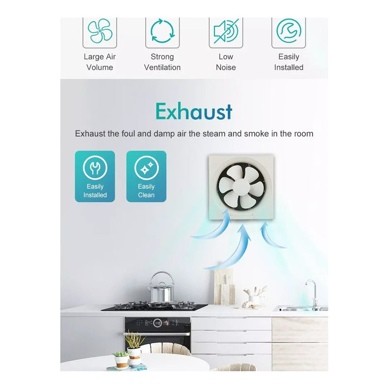 Extractor Montado De Pared Grado Comercial Baño, Cocina 220v