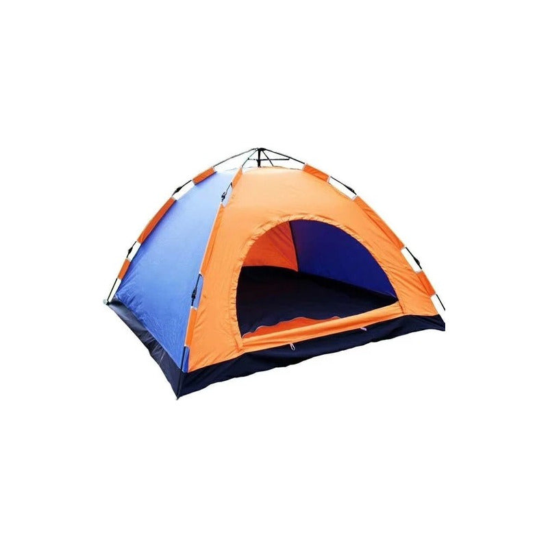 Carpa Camping Armado Facil Con Bolso Mosquitero 3 Personas Naranja