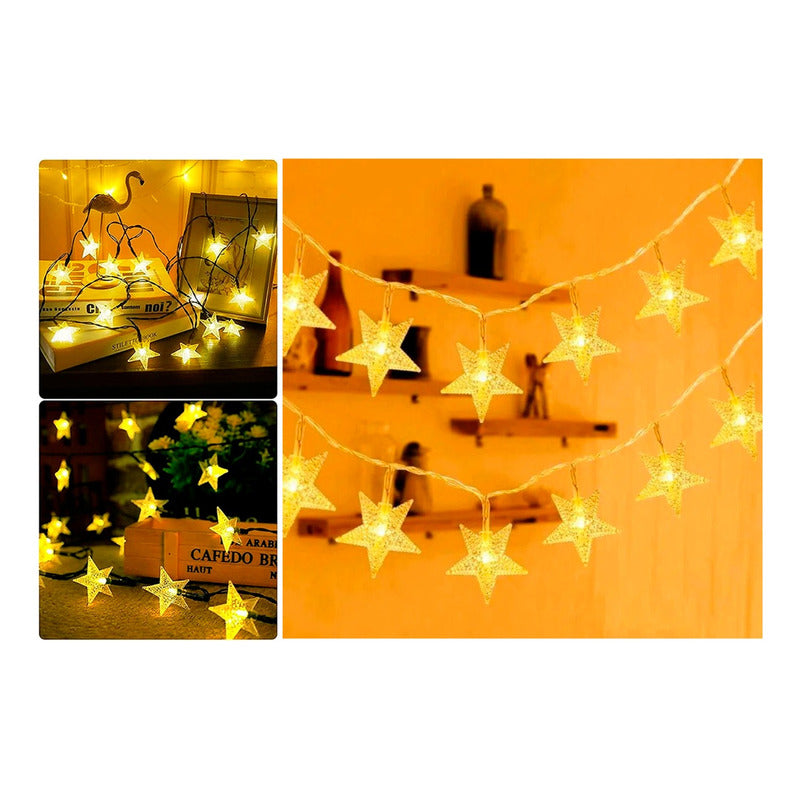 Estrellas Led Luces Solar Guirnalda De Navidad Cinta Lineal