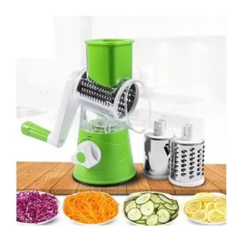 Rebanador Rayador Cortador De Queso Vegetales Frutas Verde