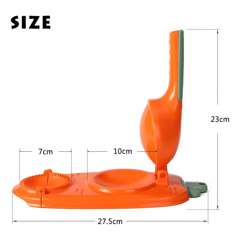 Máquina P/hacer Mini Empanadas Dumplings Prensa Manual 2en1 Color Naranja