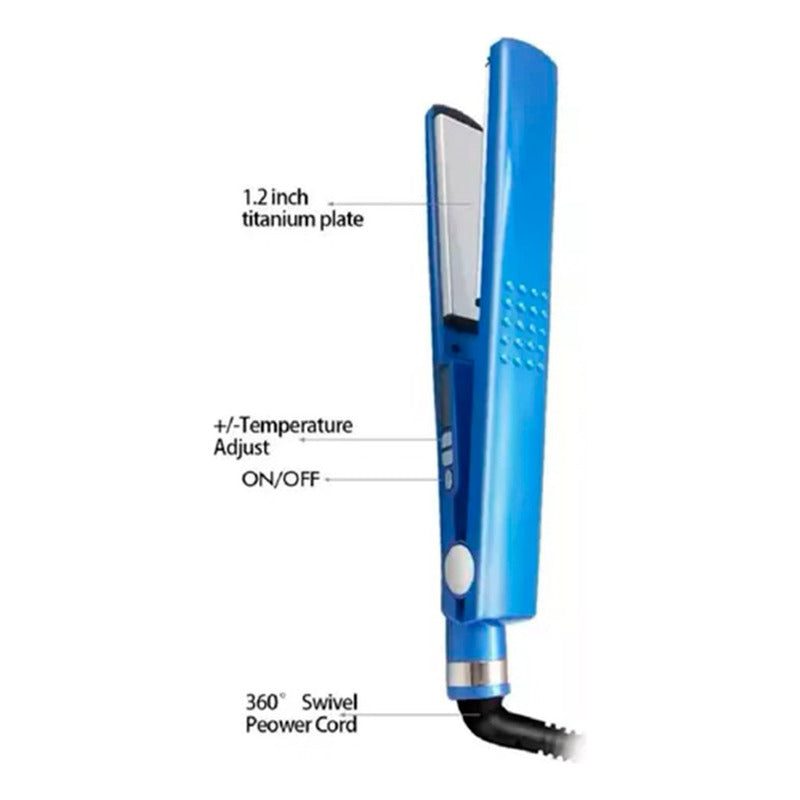 Plancha Para Cabello Alisar Alisado Pelo Nano Azul