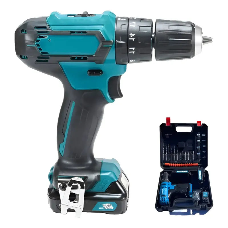 Kit Constructor: Revolvedor De Mezcla Pintura Y Cemento + Taladro Inalámbrico Recargable Azul 50 Hz
