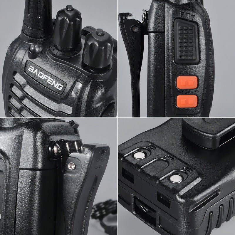 2 Pack Radios Walkie Talkie Bf-888s Recargable,con Manos Libres Color Negro Baofeng