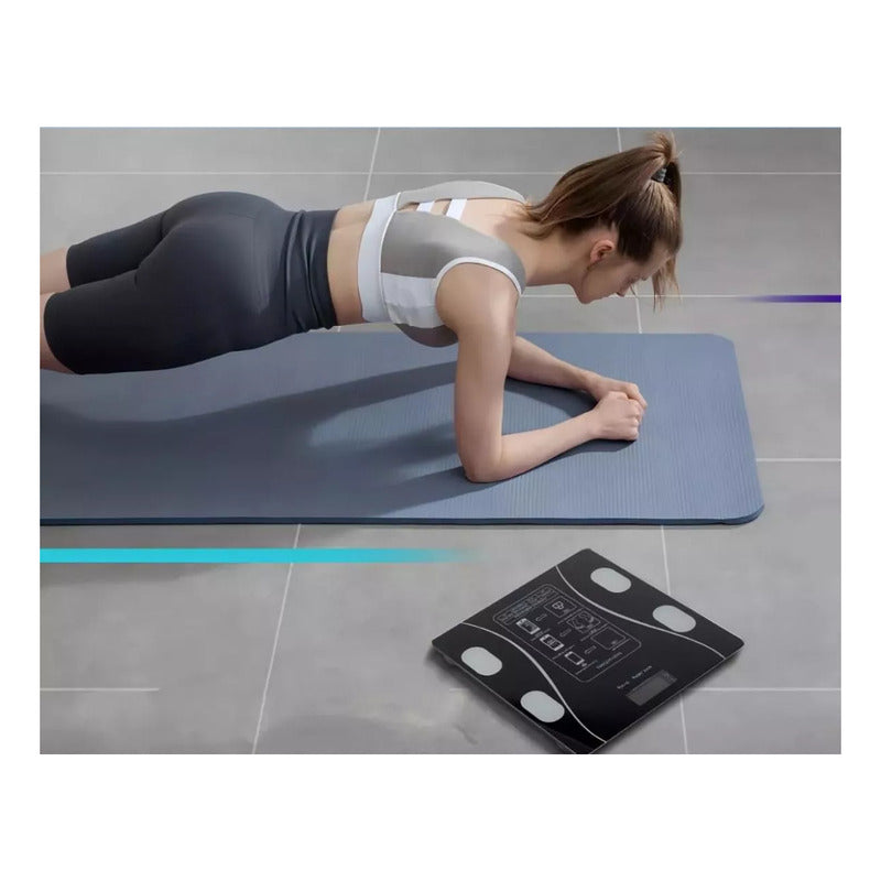 Balanza Pesa Digital Bluetooth Inteligente App Smart Baño Color Negro