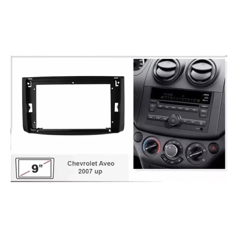 Bisel Adaptador Radio 9 Pulgadas Chevrolet Aveo/captiva 07 Negro