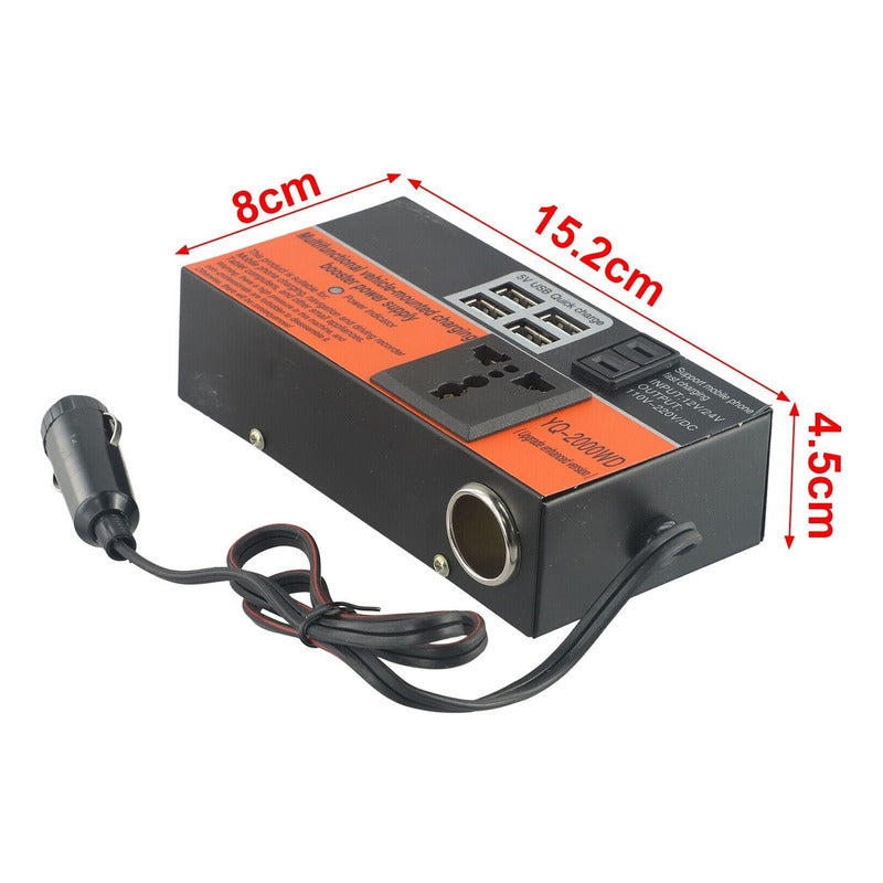 Inversor De Voltaje 1500w 12-220v Convertidor Multiproposito