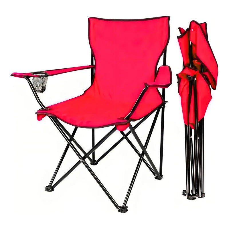 Silla Camping Plegable Picnic Playa / Ofertas Claras Color Rojo