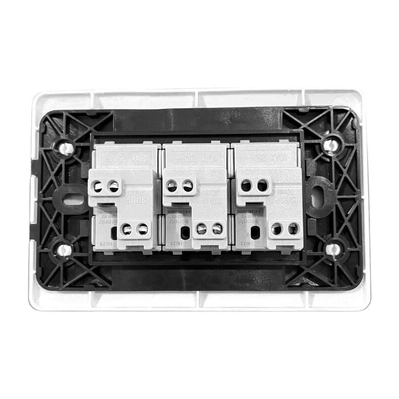 Pack X3 Interruptor Triple On/off 10a 250v Hogar Oficina 10 A 250v Blanco