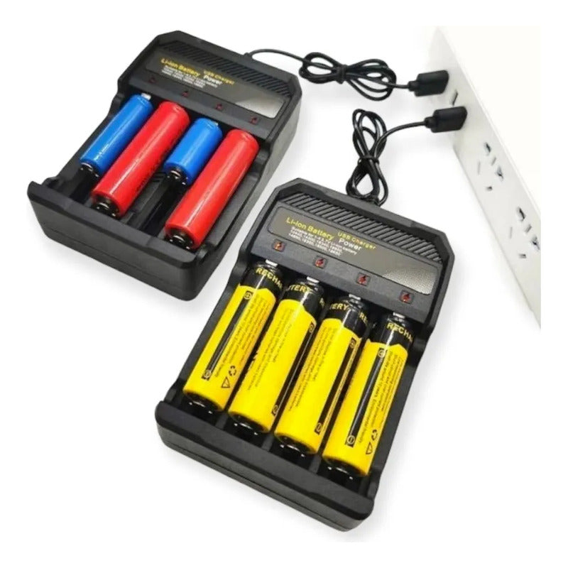 Cargador Para 4 Baterías Li-ion 18650 Inteligente, 1.2a Max