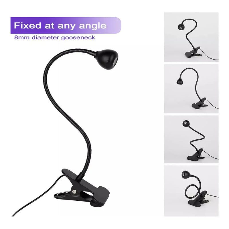Lámpara De Uñas Uv/led Para Tips Soft Gel 3w Clip Mesa Negro