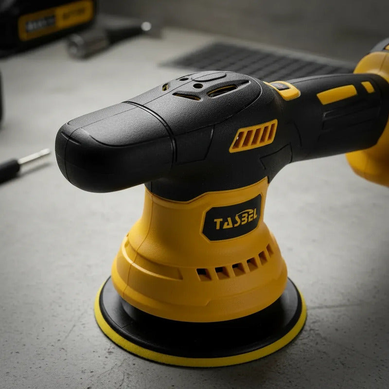 Pulidora Inalámbrica Orbital Brushless + 2 Baterías Amarillo Amarillo