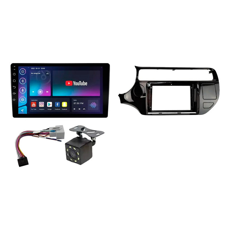 Bisel Kia Rio 2015-2017 + Pantalla Radio Android 9 PuLG Negro