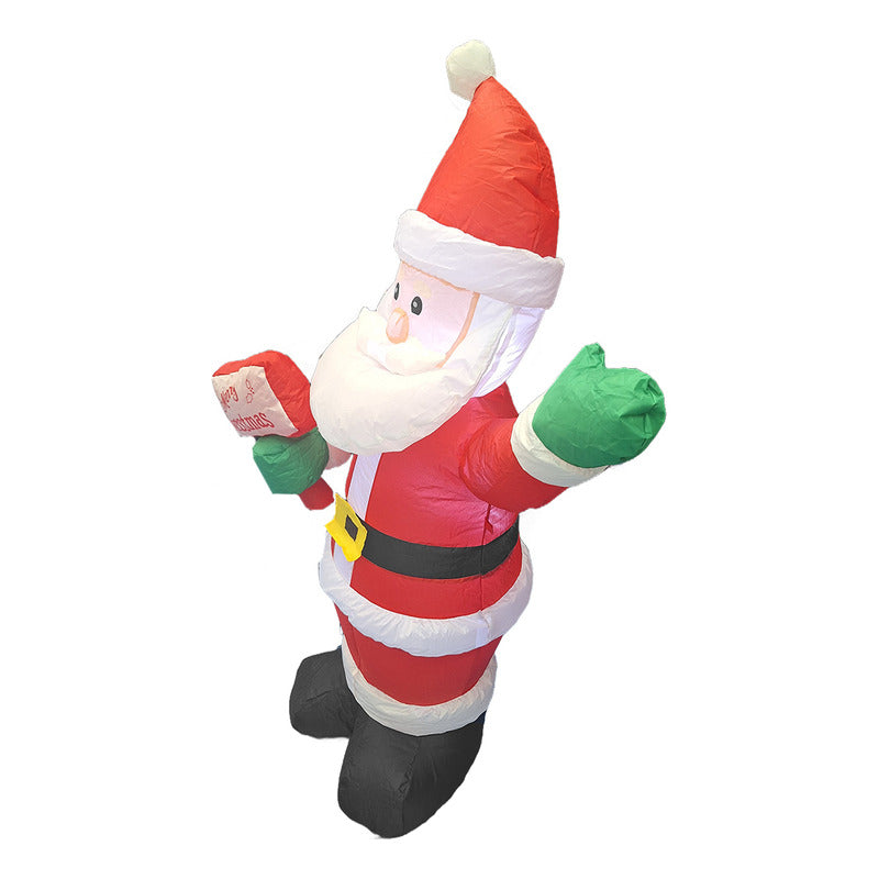 Viejito Pascuero Inflable 1.20 Mts Luz Led Santa Rojo