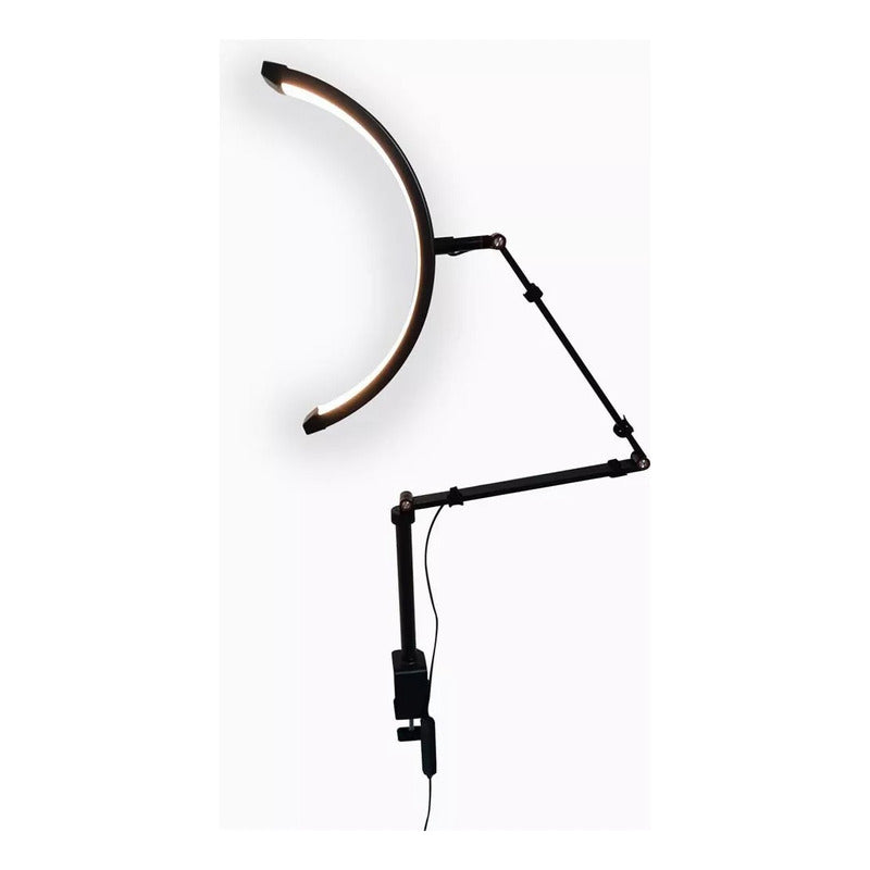 Lámpara Led Gancho De Mesa Para Lashista Manicurista Negro C 43 Cm 4.5 Cm