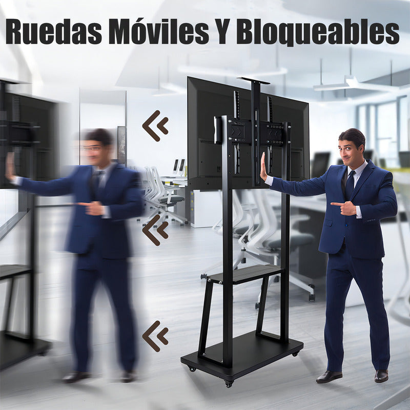 Soporte Tv Movil Con Ruedas 32 A 70 Base Pedestal Generico