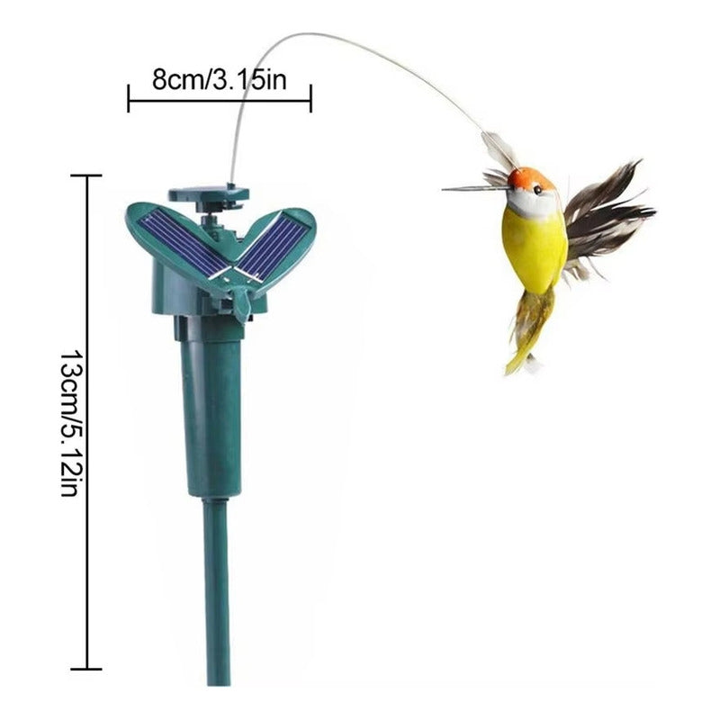 Colibri Picaflor Volador Estaca Jardin Solar Decorativo Amarillo