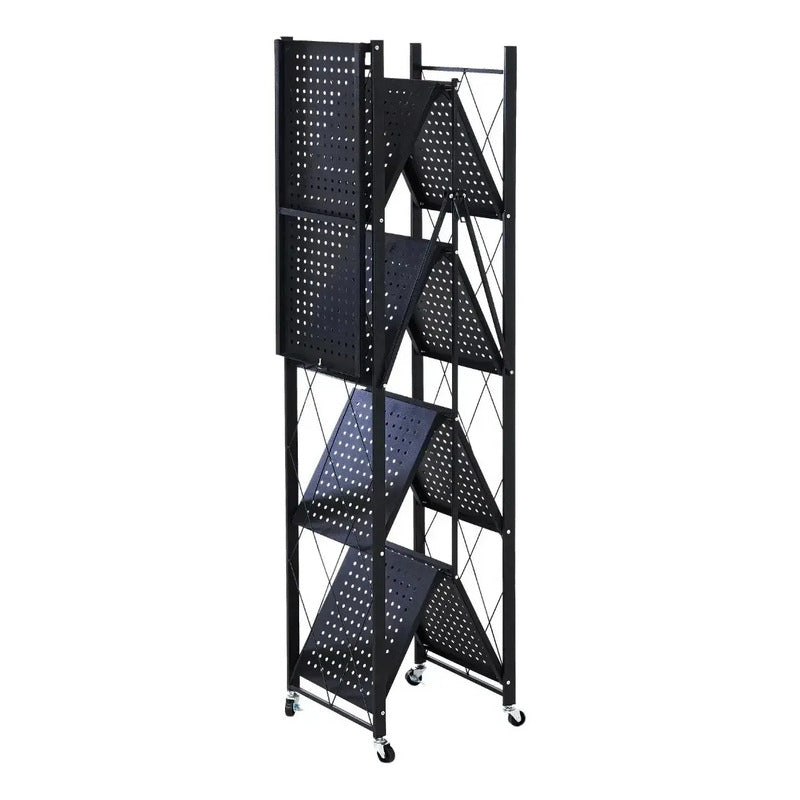 Estante Organizador Plegable 5 Niveles Ruedas Cocina Living Negro