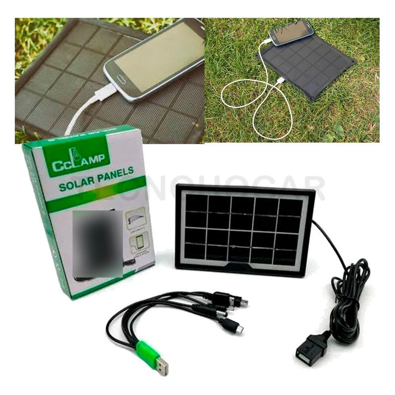 Cargador Solar Panel Portátil Celular Energía Solar Usb