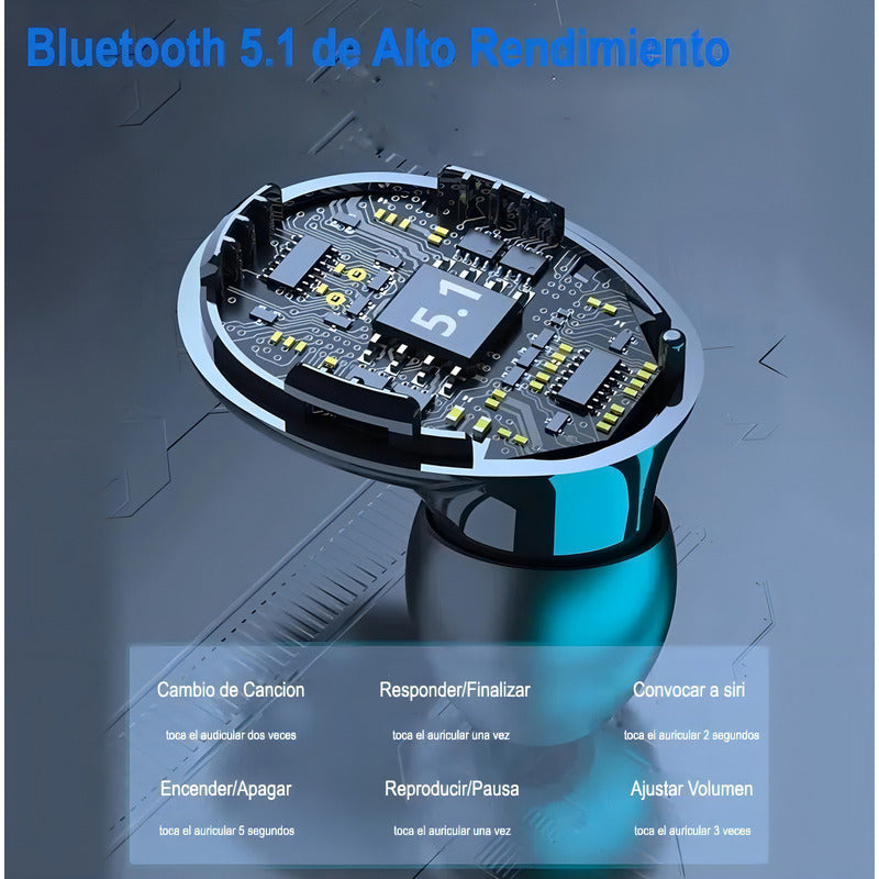 Audífonos Inalámbricos Bluetooth V5.1 M10 Powerbank 2000 Color Negro