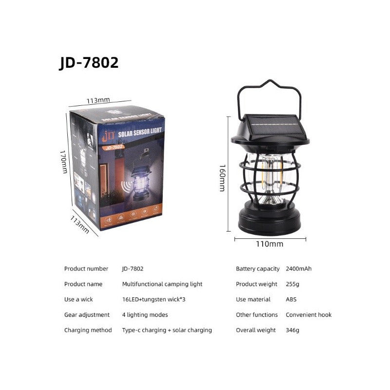 Lámpara Farol Solar Luz Recargables Para Patio Colgante