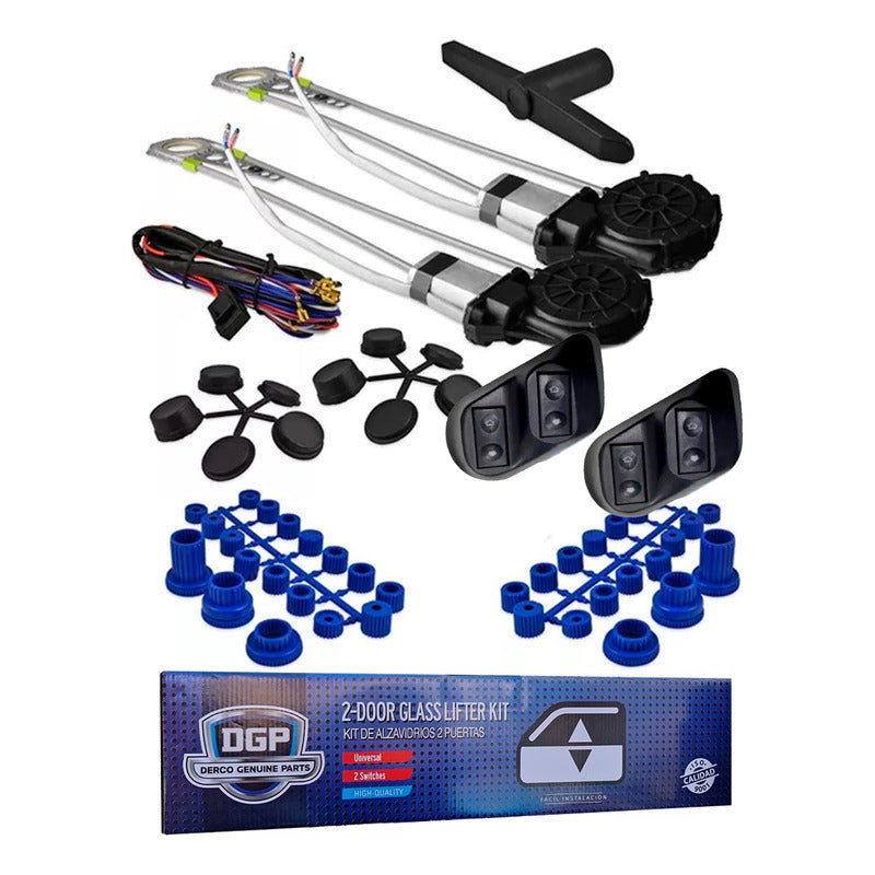 Kit Alza Vidrios Eléctrico Para 2 Puertas