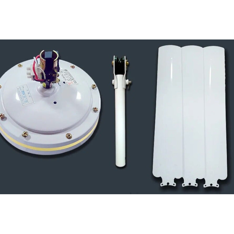 Pack X3 Ventiladores De Techo Metal 3 Aspas 142 Cm 1.42 M 50 Blanco Blanco Aluminio