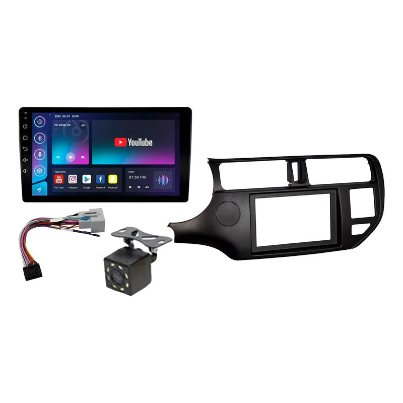 Bisel Kia Rio 5 2010-2015 + Pantalla Radio Android 9 PuLG Negro
