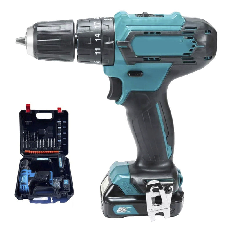 Taladro Atornillador Inalámbrico Con Maletin Azul 50 60 Hz