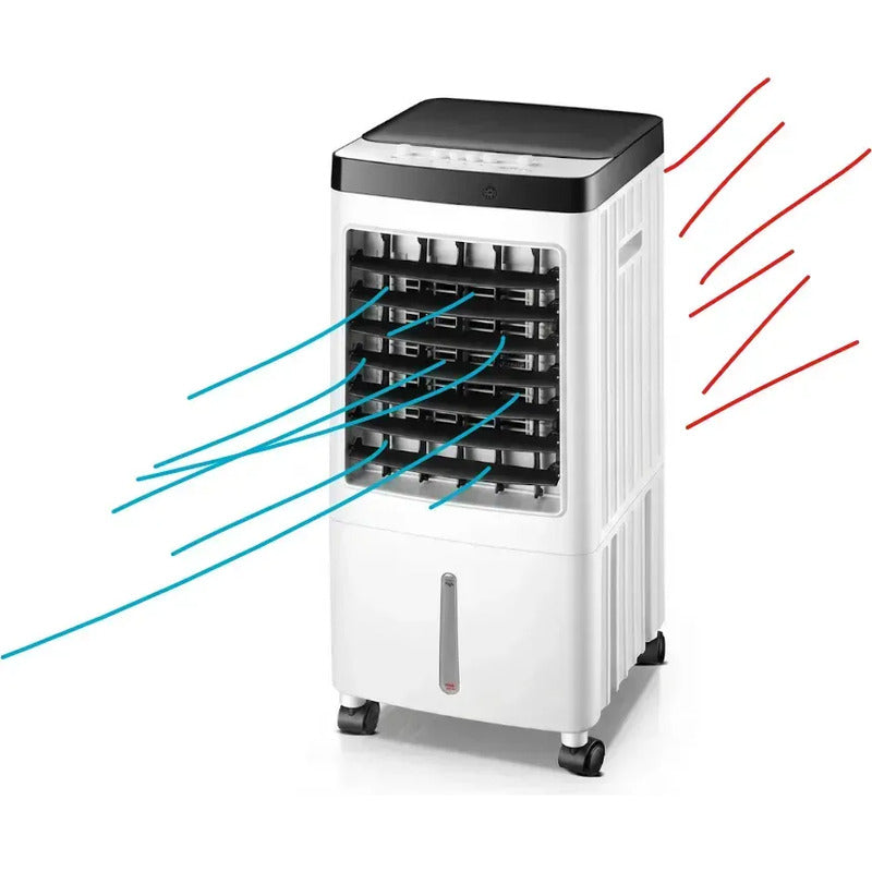 Enfriador De 6lt Aire Acondicionado Humidificador Con Ruedas Blanco