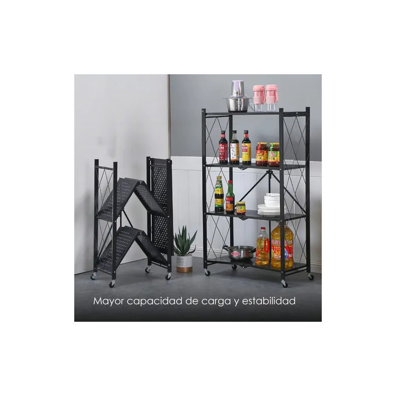 Organizador Estante Plegable 4 Niveles Ruedas Cocina Living