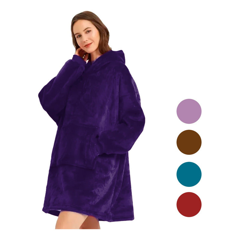 Poncho Chiporro Frazada Sherpa De Felpa Con Capucha Invierno