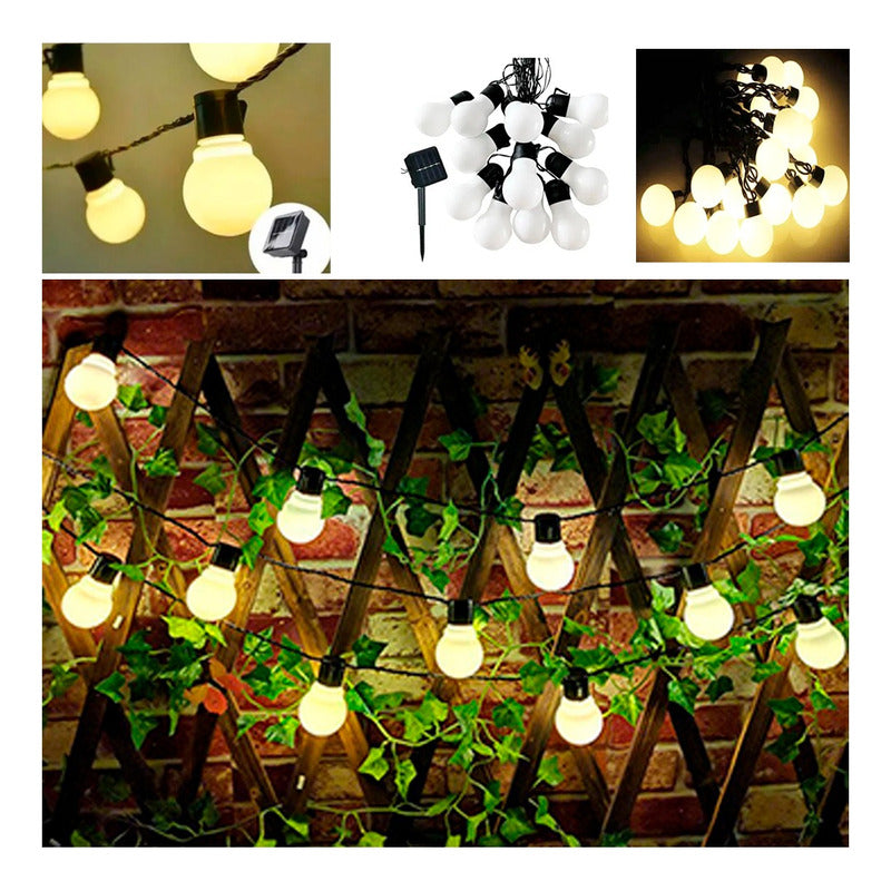 Luces Led Bolitas Guirnalda Multicolor Rgb Y Cálida Solar