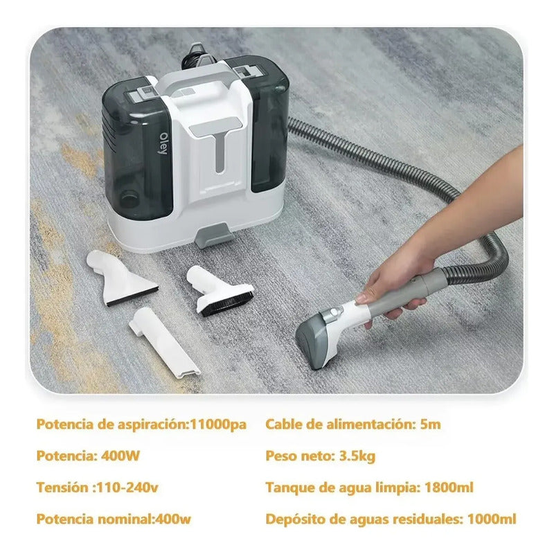 Aspiradora Lava Alfombra Tapicería Inyección Limpieza Profun Blanco