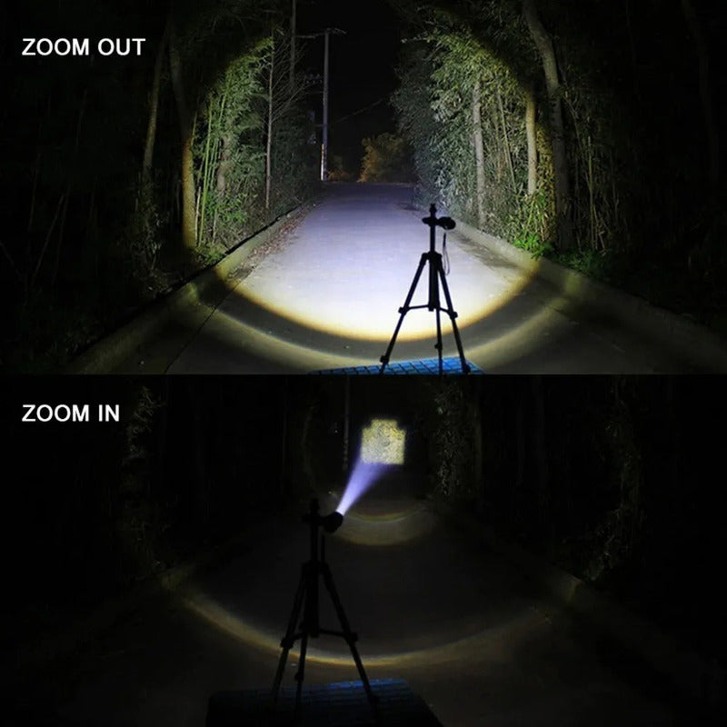 Linterna Recargable Led 3000 Lumens Con Zoom Resiste Lluvia