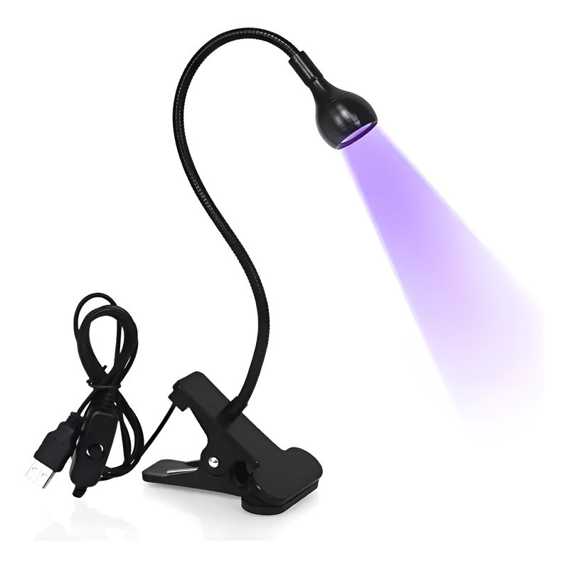 Lámpara De Uñas Uv/led Para Tips Soft Gel 3w Clip Mesa Negro