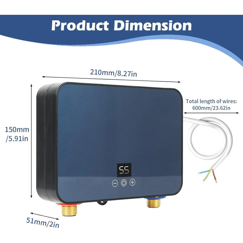 Calentador De Agua Eléctrico Agua Digital Instantánea Gris Glp
