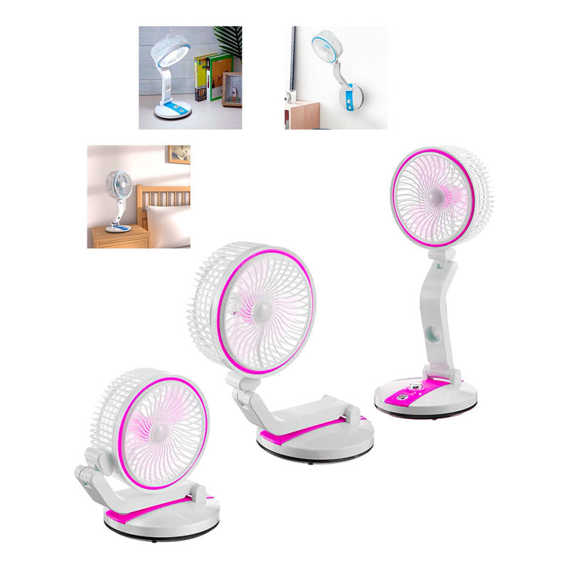 Ventilador Portatil Usb Silencioso Potente Mesa Escritorio 18 Cm Dorado Rojo Plástico 3