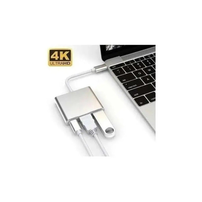 Adaptador Usb-c Hdmi 3 En 1 1hdmi, Usb Y Tipo C