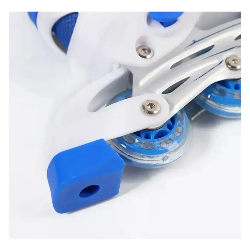 Patines 4 Ruedas Ajustable Para Niños Niñas Roller Artístico M 34 35 36 37 60 Mm Azul
