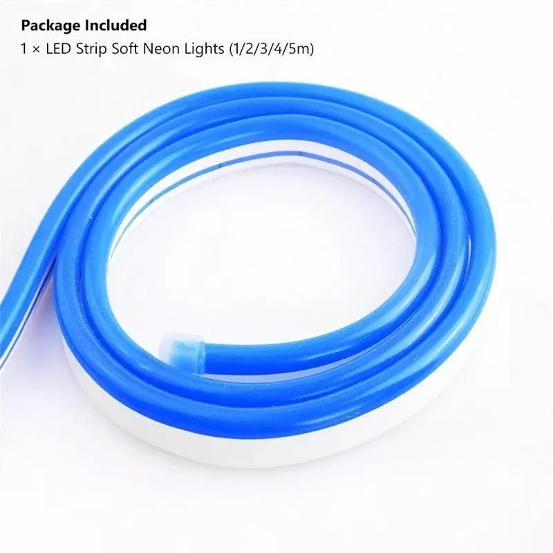 Cinta Led Neon Luz 5mts Flexible Transformador 12v Decoracio Azul