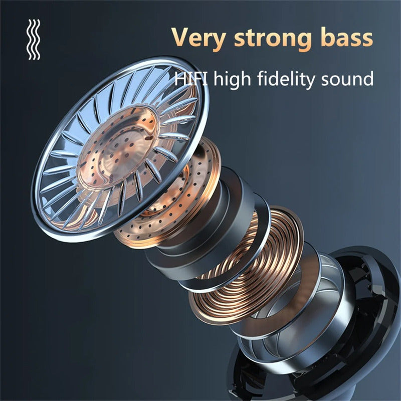 Audífonos Inalámbricos Bluetooth Indicador Carga V5.3 Negro