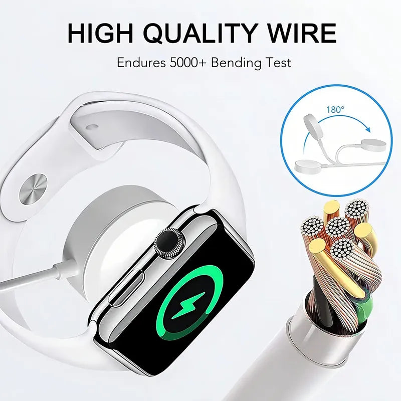 Usb Cargador Magnético Para Apple I Watch Series 3 4 5 6 Se Blanco